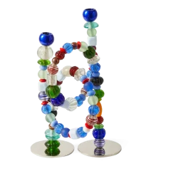 Chandelier perles en verre recyclé et acier multicolore 38cm Beads - Pols Potten