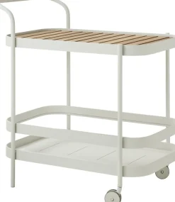 Chariot de bar en aluminium blanc Roll - Cane-Line