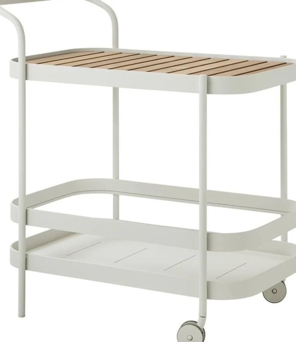 Chariot de bar en aluminium blanc Roll - Cane-Line