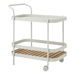 Chariot de bar en aluminium blanc Roll - Cane-Line