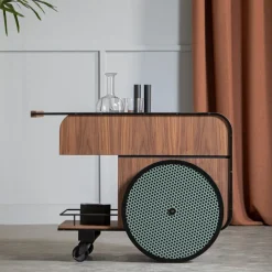 Chariot de bar en bois de noyer Trink - Kann Design