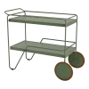 Chariot en aluminium et acier vert olive 75,5x95x46cm Click - Houe