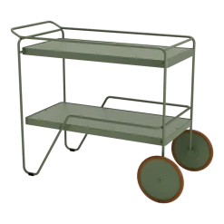 Chariot en aluminium et acier vert olive 75,5x95x46cm Click - Houe