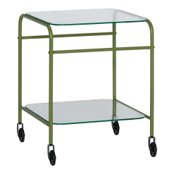 Chariot en verre transparent vert 43x42xh54cm Zephyr - Hübsch