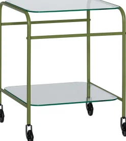 Chariot en verre transparent vert 43x42xh54cm Zephyr - Hübsch