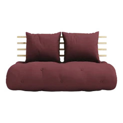 Chauffeuse convertible 2 places en coton bordeaux 140x95cm Shin Sano - Karup Design