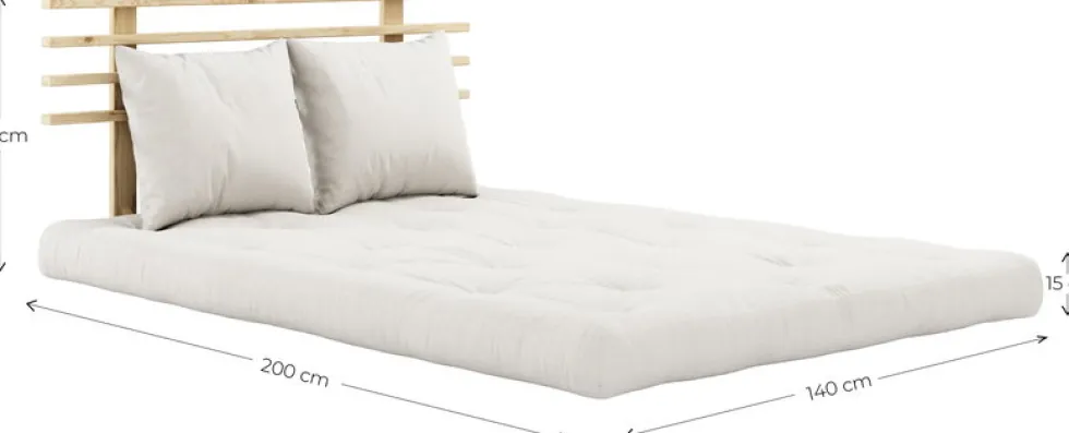 Chauffeuse convertible 2 places en coton gris foncé 140x95cm Shin Sano - Karup Design