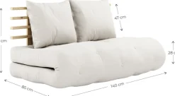 Chauffeuse convertible 2 places en coton gris foncé 140x95cm Shin Sano - Karup Design