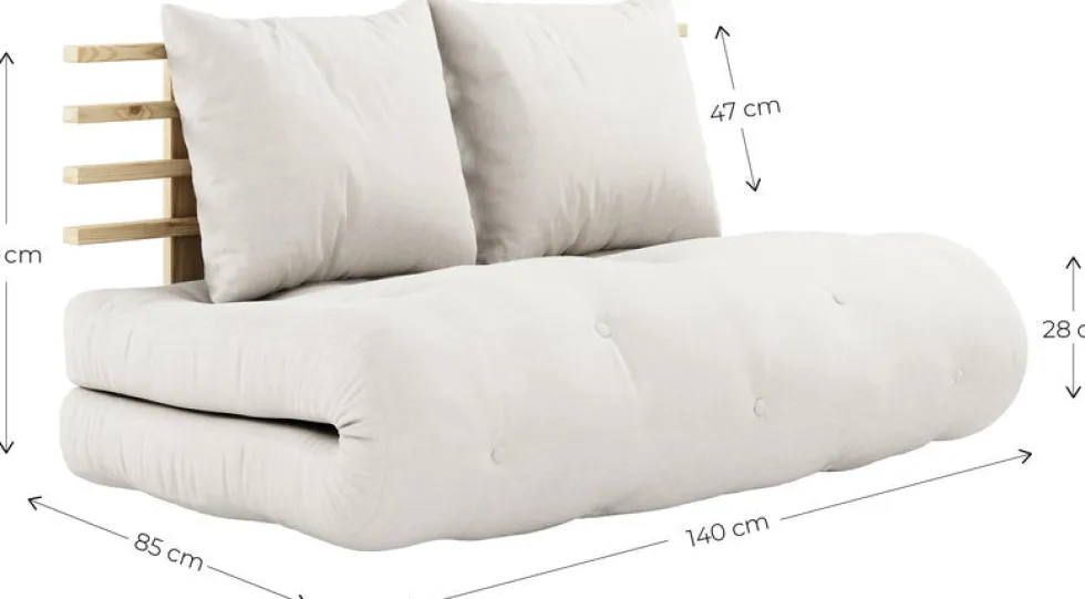 Chauffeuse convertible 2 places en coton gris foncé 140x95cm Shin Sano - Karup Design