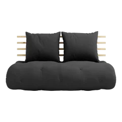 Chauffeuse convertible 2 places en coton gris foncé 140x95cm Shin Sano - Karup Design