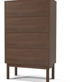 Chiffonnier avec 4 tiroirs en placage de noyer Case - Bolia