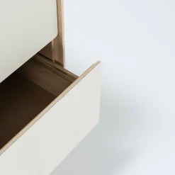 Chiffonnier de 3 tiroirs en chêne blanchi huilé et linoléum gris Fina - Gazzda