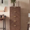 Chiffonnier en chêne teinté 50 x 40 x 130 cm Marius - Hartô