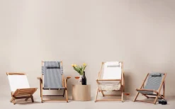 Chilienne pour enfants bleue à fines rayures blanches Mini Sling Chair - Business & Pleasure
