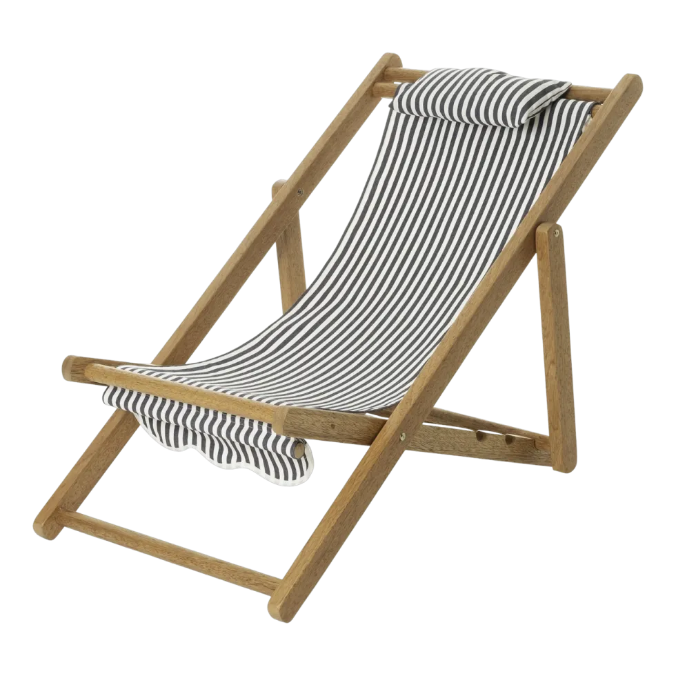 Chilienne pour enfants bleue à fines rayures blanches Mini Sling Chair - Business & Pleasure