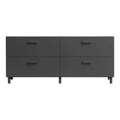 Commode basse en bois mdf gris 123x53,1x41cm Relief - String furniture