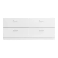 Commode basse et plinthes en bois mdf blanc 123x53,4x41cm Relief - String furniture