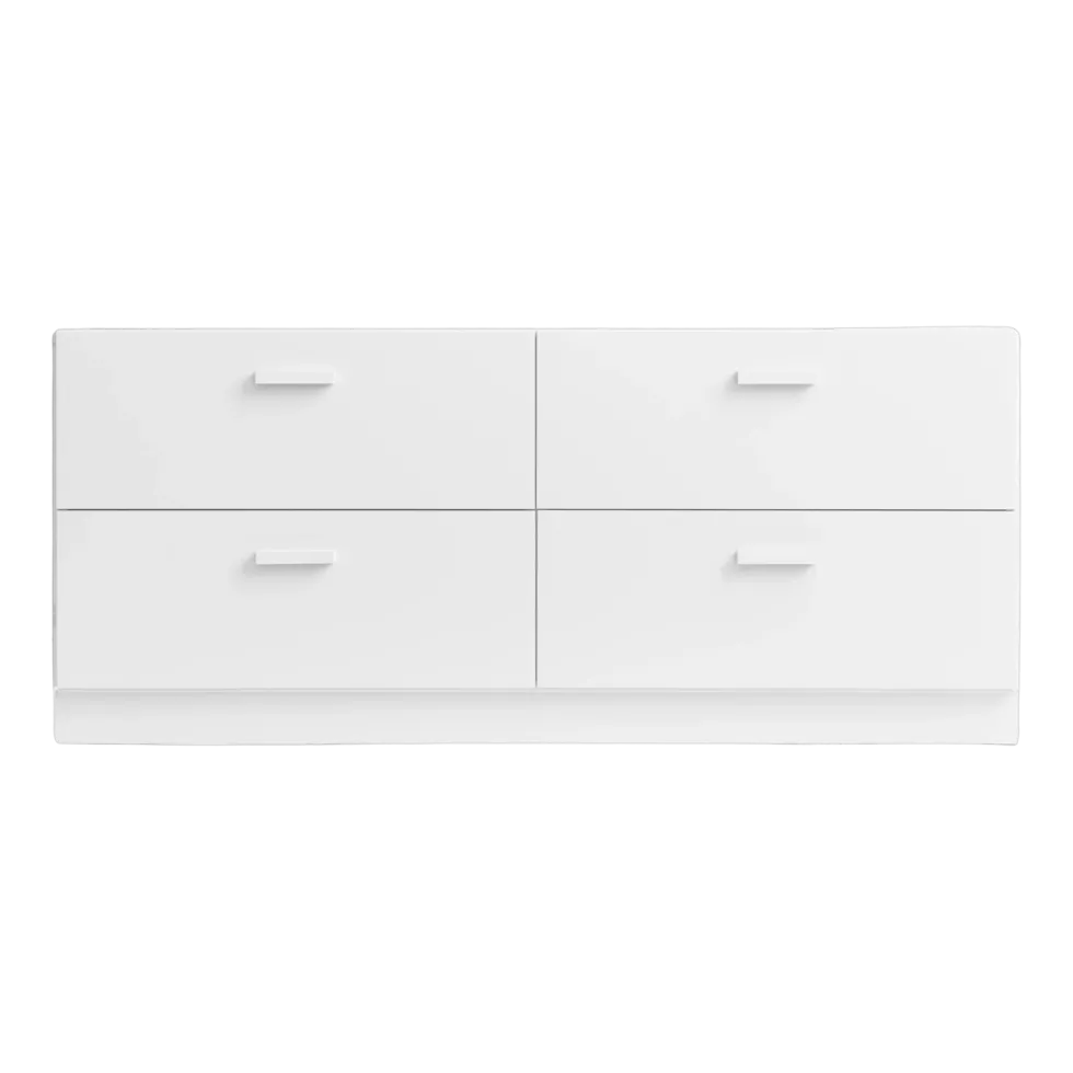 Commode basse et plinthes en bois mdf blanc 123x53,4x41cm Relief - String furniture