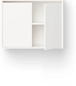 Commode haute avec portes en bois blanc 62,4cm - New Works
