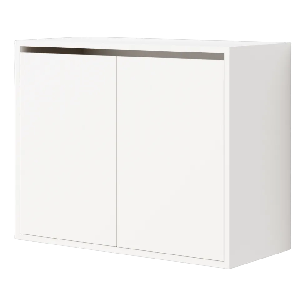Commode haute avec portes en bois blanc 62,4cm - New Works