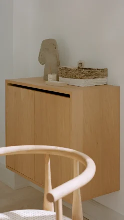 Commode haute avec portes en bois blanc 62,4cm - New Works