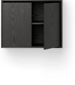 Commode haute avec portes en frêne noir 62,4cm - New Works