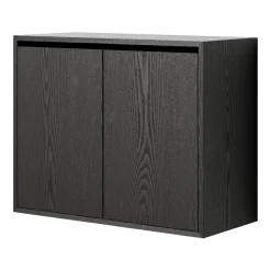 Commode haute avec portes en frêne noir 62,4cm - New Works