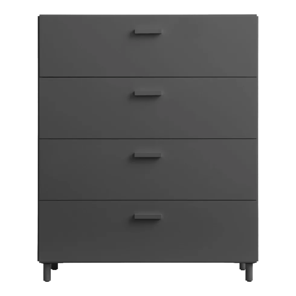Commode large en bois mdf gris 82x98,7x41cm Relief - String furniture