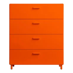 Commode large en bois mdf orange 82x98,7x41cm Relief - String furniture