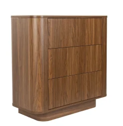 Commode à tiroirs en bois de noyer 40x90x80cm Oréa - The Cool Republic