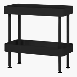 Console avec double plateaux en acier noire Nolle - noo.ma