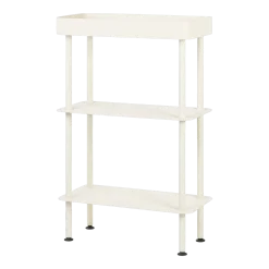 Console avec double étagères et un plateau en acier beige Nolle - noo.ma