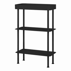 Console avec double étagères et un plateau en acier noire Nolle - noo.ma