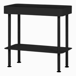 Console avec plateau et étagère en acier noire Nolle - noo.ma