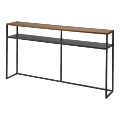 Console avec étagère en acier noir et bois 126x20,5x65cm - Yamazaki