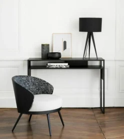 Console 120 cm en métal noir Arlequin - Resistub