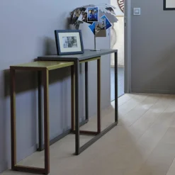Console coulissante sur le côté taupe et terracotta Rafale - Matière Grise