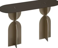 Console en acier inoxydable et chêne 140x46x80cm Ray - Versmissen
