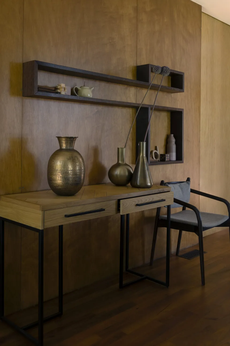Console en bois et métal noir 120x45x78cm Class - Dutchbone