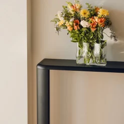 Console en bois mdf et acier noir vulcano 100x77,5cm Fli - noo.ma