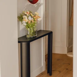 Console en bois mdf et acier noir vulcano 100x77,5cm Fli - noo.ma