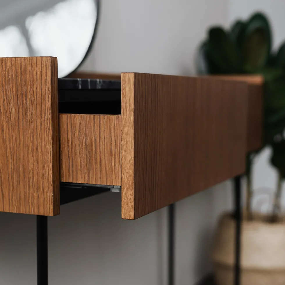 Console en chêne cognac Forst - Un'common