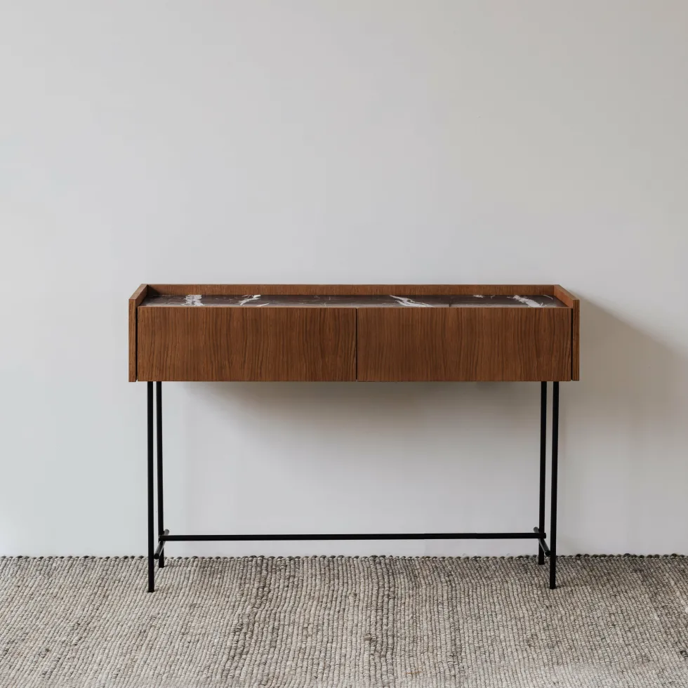 Console en chêne cognac Forst - Un'common