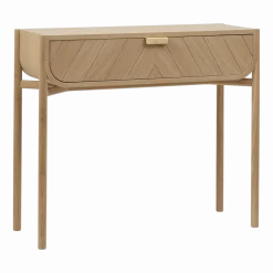 Console en chêne naturel 100 x 36,5 x 90 cm Marius - Hartô