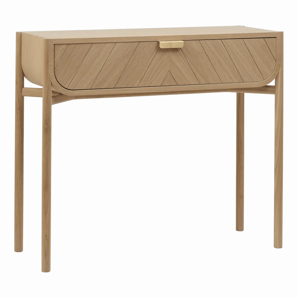 Console en chêne naturel 100 x 36,5 x 90 cm Marius - Hartô