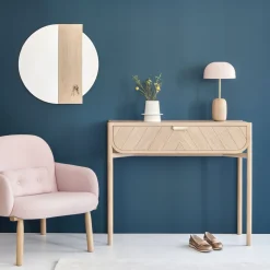 Console en chêne naturel 100 x 36,5 x 90 cm Marius - Hartô
