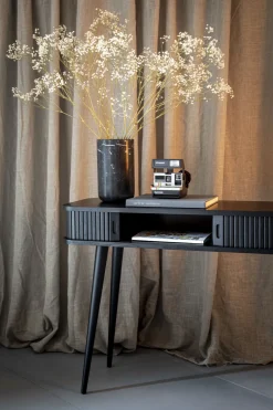 Console en chêne teinté noir 120x35x74cm Barbier - Zuiver