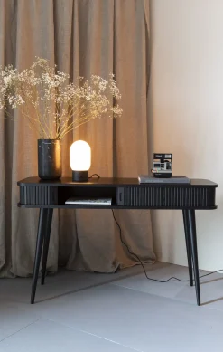 Console en chêne teinté noir 120x35x74cm Barbier - Zuiver