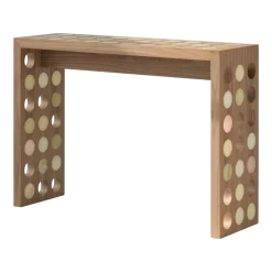 Console en noyer, marbre et onyx 120x36x85cm Jackie - Studio Gaïa