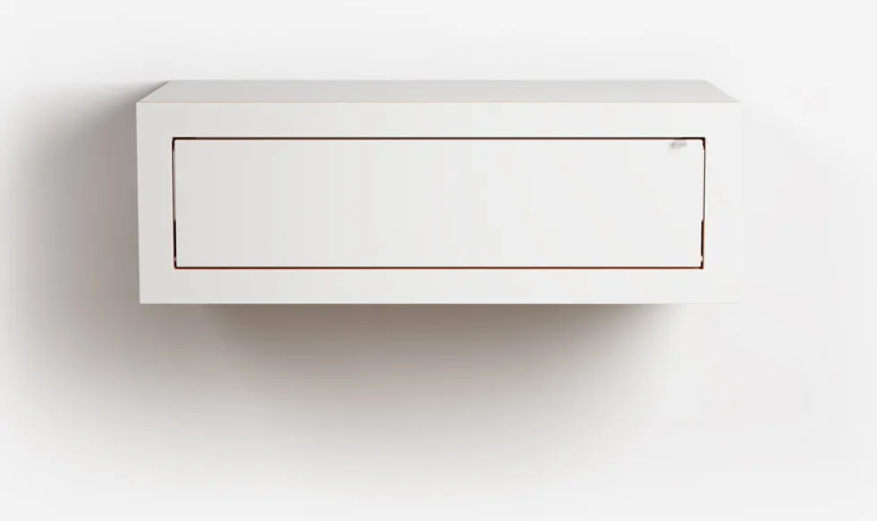 Console murale en bouleau teinté blanc 80x27x40cm Fläpps Box - Ambivalenz
